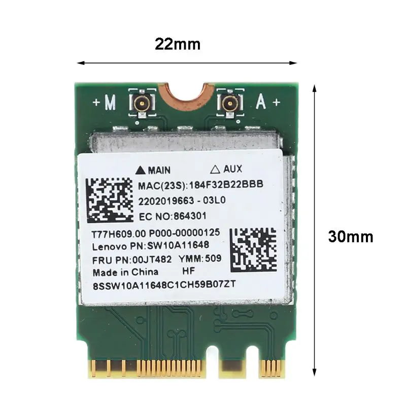 RTL8821AE M.2 802.11AC WiFi адаптер карта беспроводная Netowrk карта для ноутбука lenovo