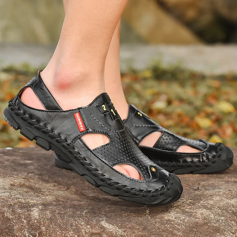 

New Mens Casual Non-slip Sandals Universal Outdoor Business Sandals Breathable Summer Shoes