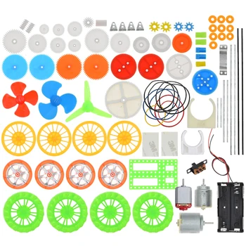 

108pcs Mixed Plastic Gear Gearbox Toy Robot Motor DIY Four Wheel Driver Car Model Fix Repair Accessories DIY Craft Experiment