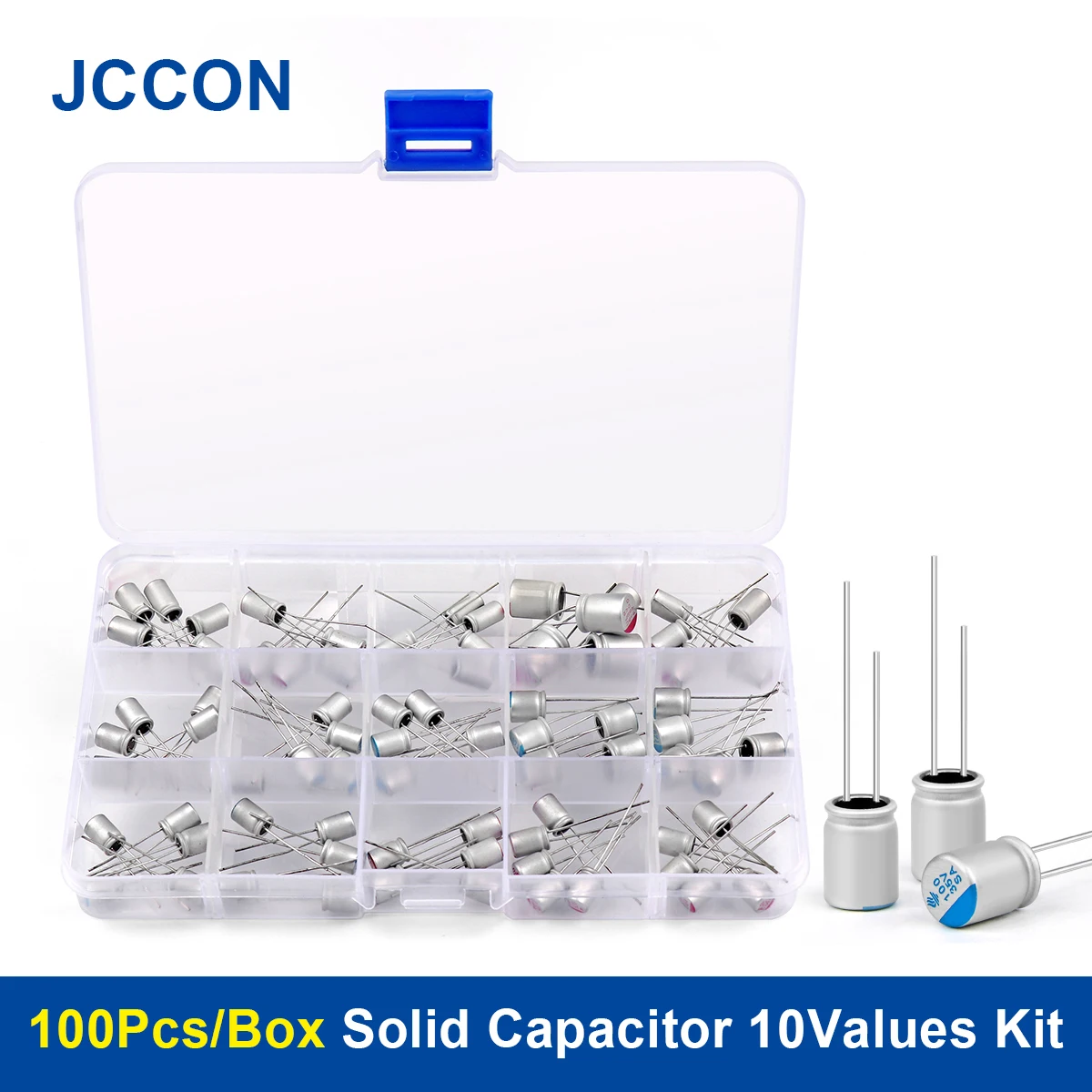 100PcsLot Solid Capacitor Kit 10Values Motherboard Assorted Box 2.5V4V6.3V16V 470UF 560UF 1000UF Storage Samples Set 10values 10pcs 100pcs hc 49smd crystal oscillator assorted kit 4m 6m 8m 10m 11 0592m 12m 16m 20m 24m 48m set