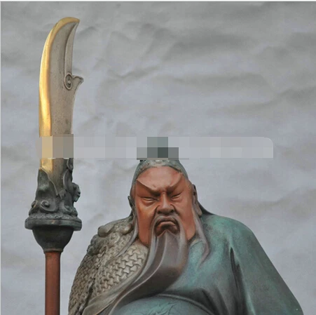 Подача заявки на 406+++ красивые художественные украшения двери бог Guardian Guangong Держите меч бронзовая статуаэтка