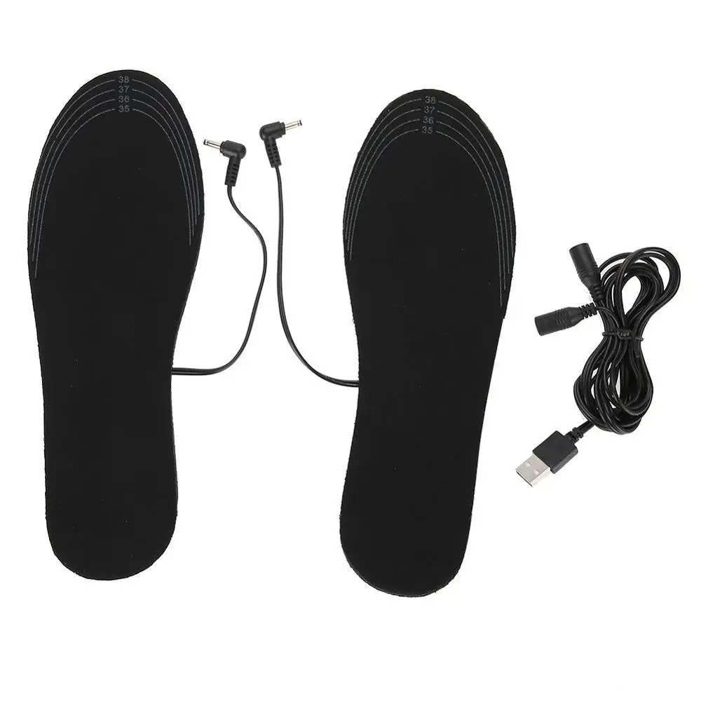 1 пара USB обуви с подогревом удобные мягкие ворсистые стельки для обуви с электрическим подогревом зимние уличные спортивные стельки для утепления моющиеся - Цвет: 40-44  yards