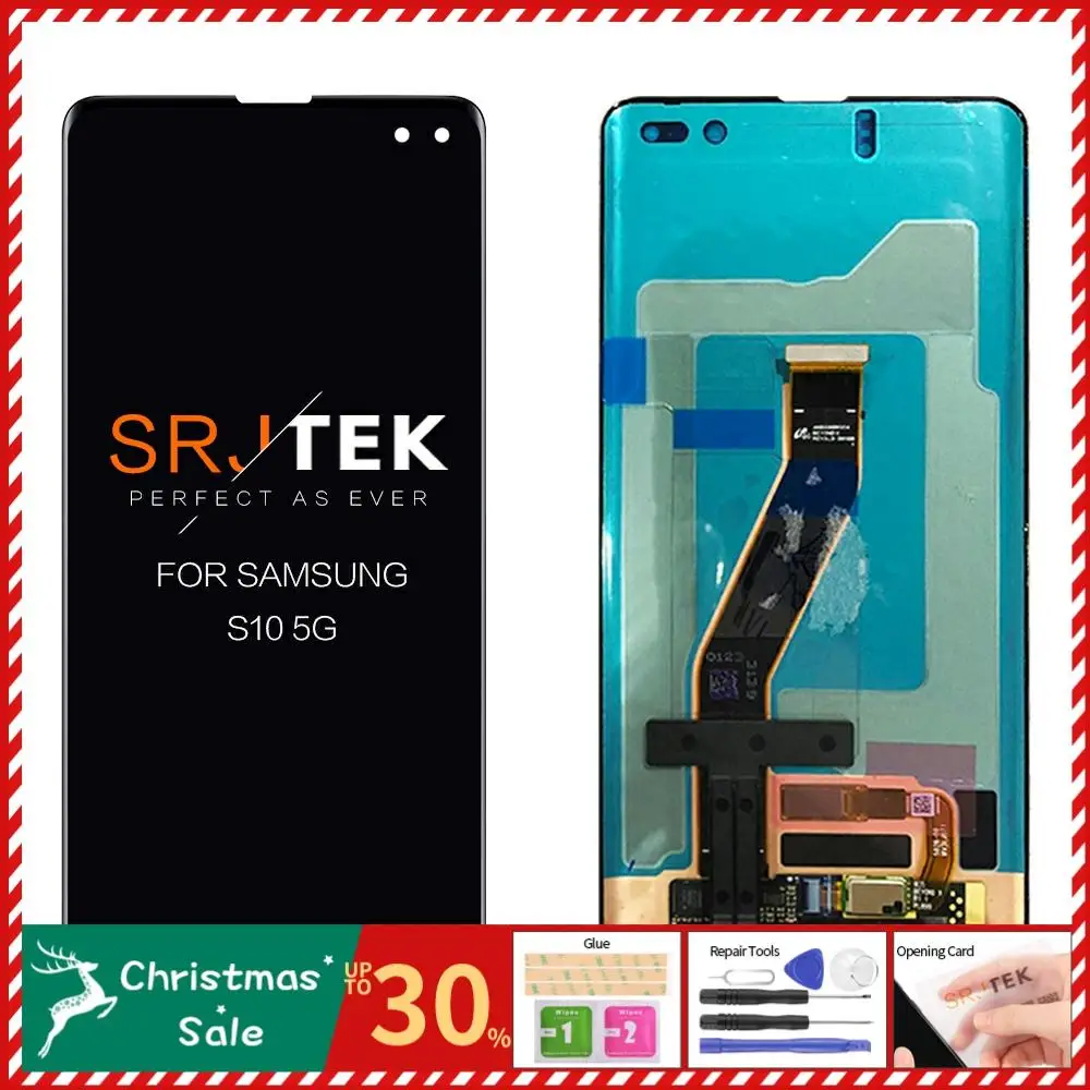 Super AMOLED 6," для samsung Galaxy S10 5G, ЖК-дисплей с сенсорным экраном, дигитайзер в сборе, для samsung S10 5G lcd G977N G977U