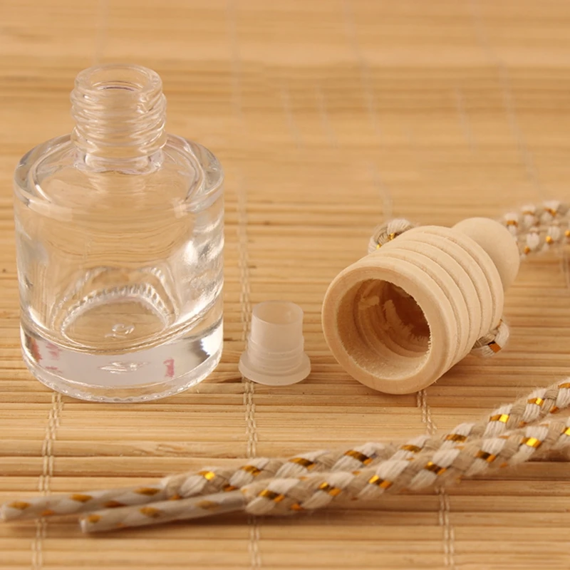 10Pcs Car Hanging Glass Bottle Empty Perfume Aromatherapy Refillable Diffuser Air Fresher Fragrance Pendant Ornament 2