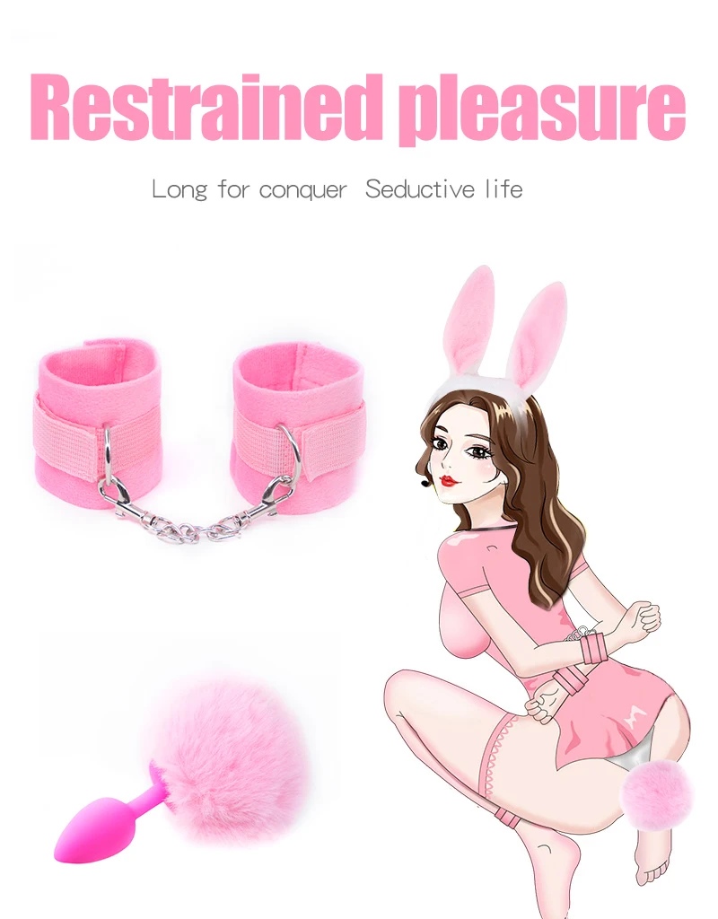 Handcuffs Bondage Plush Rabbit Ears And image