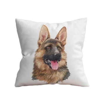 

1PC Cute Puppy Dog Watercolor Pillow Cover Decorative Animal Pillowcases For Children Room Art Short Plush Cushion Cover
