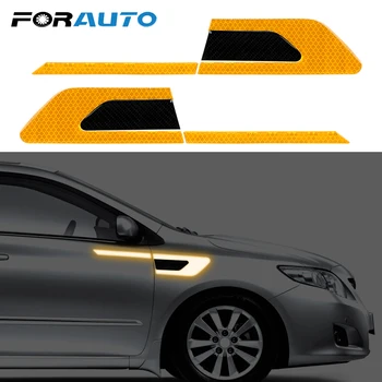 

Auto Door Sticker Decal Car Reflective Stickers Safety Warning Strip Tape 2 Pcs/set Car Bumper Reflective Strips Car-styling