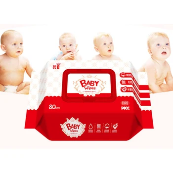 

80pcs/Pack Natural Cotton Baby Wet Tissue Child Daily Skin Care Papers Wet Wipes Skin-friendly