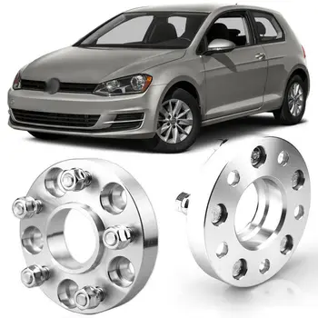 

2pcs 1" Wheel Spacers Centric Hub Adapters 5x4.4 57.1mm 14x1.5 Stud For VW Golf