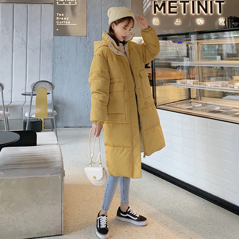 

Long Casual Cotton-padded Clothes Women's 2019 Autumn And Winter New Style Korean-style Loose-Fit BF down Jacket Cotton-padded C