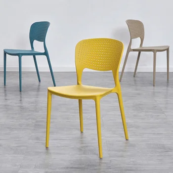 

Nordic Ins Fashion Design Plastic Backrest Plastic Chair Dining Chairs for Dining Rooms Furniture Study Conference Office Chairs