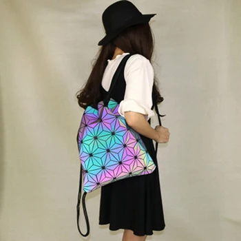 

2020 new geometric colorful drawstring backpack shoulders male and female students wild anti-beam pockets