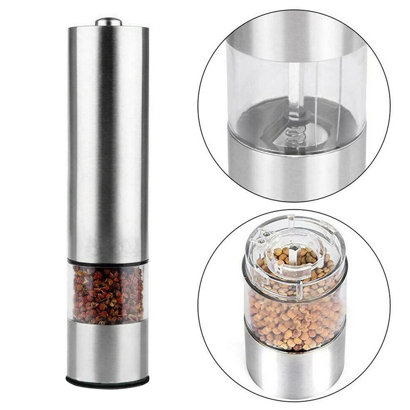Electric Stainless Steel Pepper Salt Mill Grinder Battery Operated Home Kitchen S55 | Дом и сад