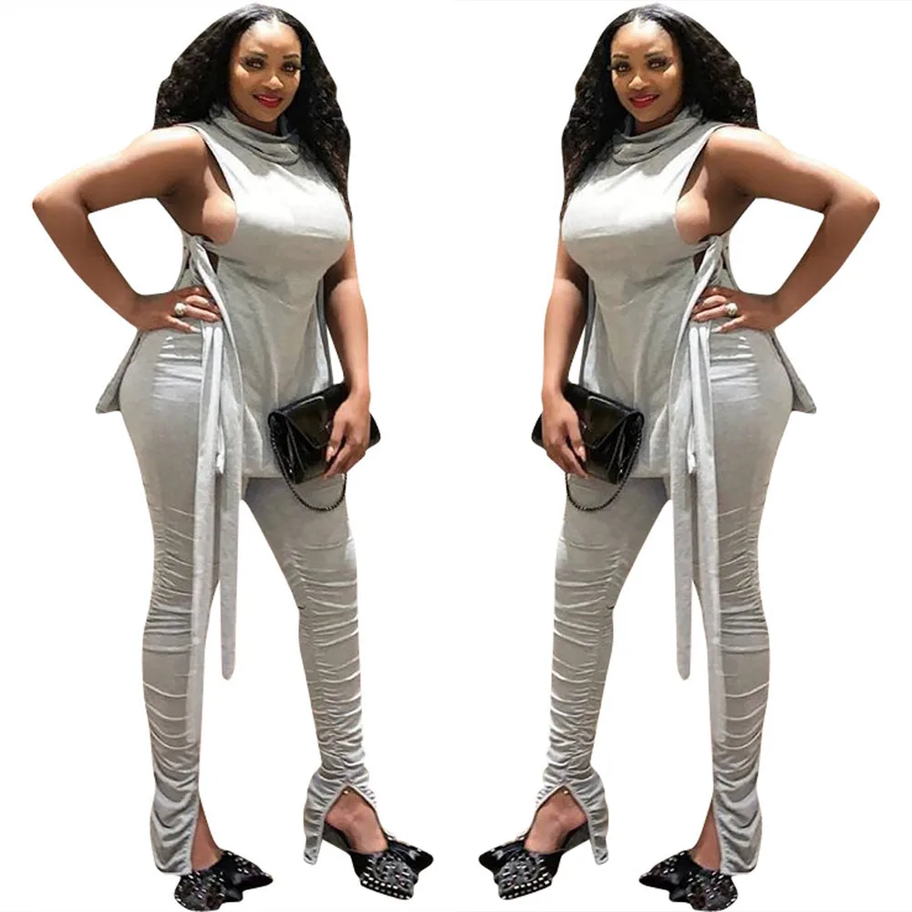 Women Two Piece Set  Crop Top + Long Pants