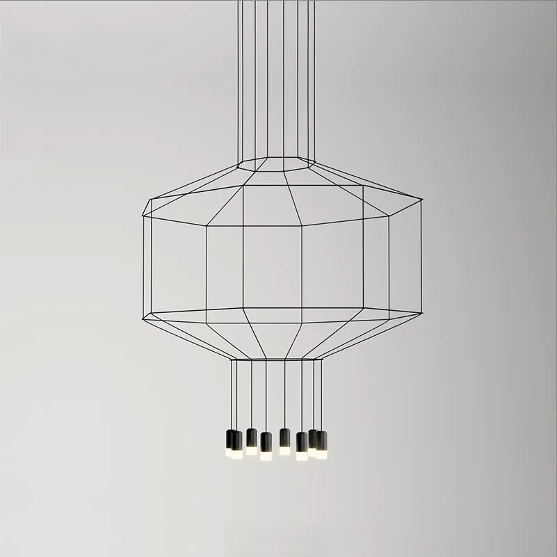 Modern Line Art Pendant Lights Led String Lamp DIY Geometric Hanging Lamp for Living Room Home Decor Lighting Fixture Luminaire