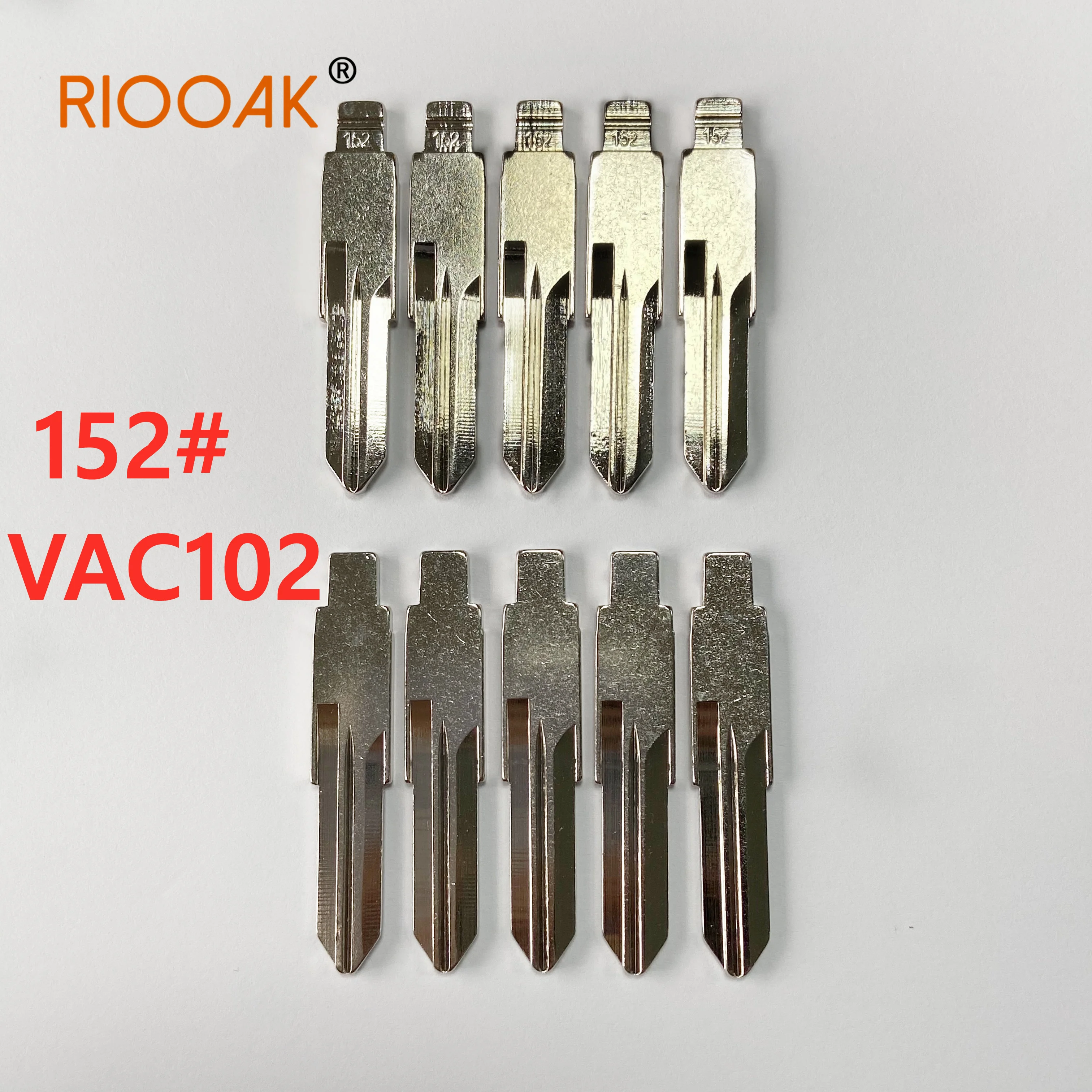 RIOOAK 10pcs Remote Key Blade KD VVDI Uncut Flip Blank LISHI VAC102 #152 For Renault Megan Dacia Clio Duster Replacement part