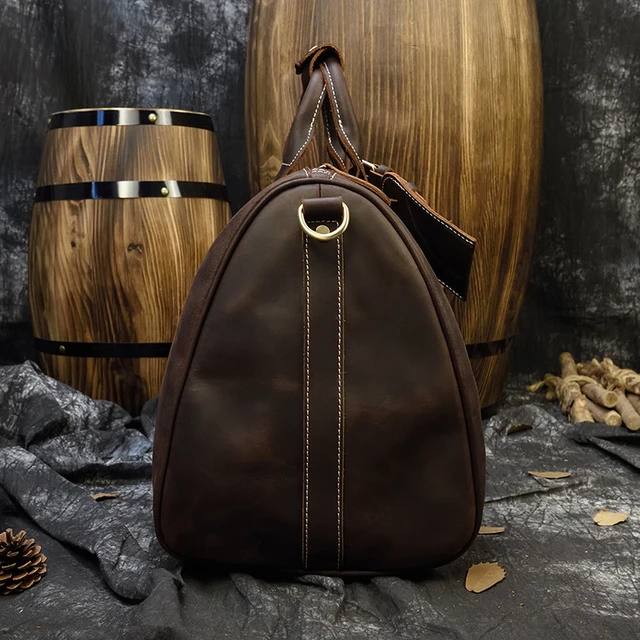 Luufan Men's Genuine Leather Travel Bag Travel Tote Big Capacity Weekend Bag Male Cowskin Duffle Bag Hand Luggage Male Handbags 3