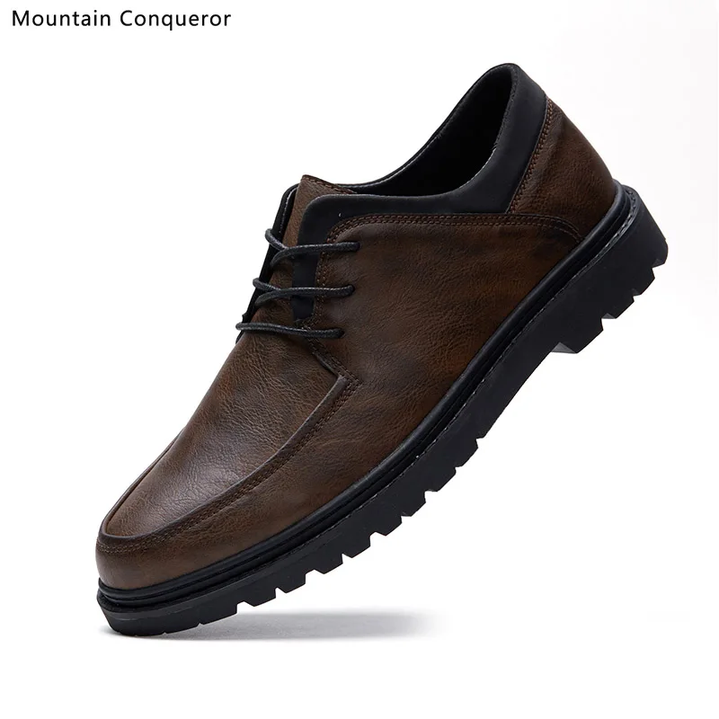 

Mountain Conqueror High Quality Men Shoes Autumn Work Safety Casual Shoes Fashion Flats Oxfords Bullock Moccasins Big Size 39-44
