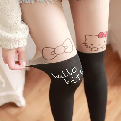 Новые модные женские Лосины Плюс Размер колготки hello kitty милые колготки Kawaii платье туго - Цвет: 3