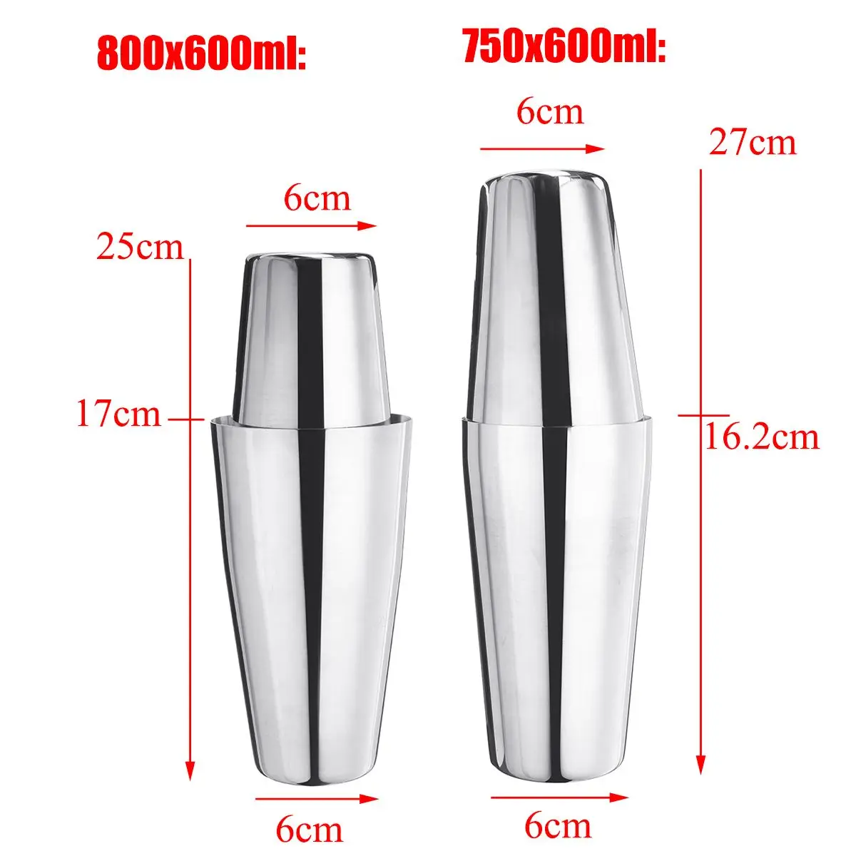 1 Набор 750/800ml x 600 мл Нержавеющая сталь мартини шейкер смеситель вино мартини питьевой чутье смешивания олова набор вечерние Барные инструменты