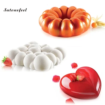 

3PCS Silicone Baking Mold Cloud Flower Donuts Heart Shape Cake Mold Chiffon Mousse Moulds Bakeware Pan Cake Decorating Tool