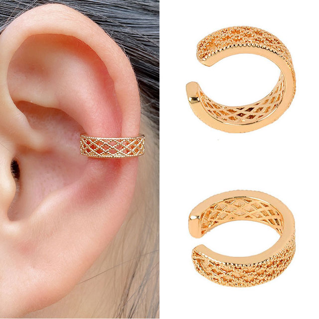 Earrings Without Ear Hole Star Wrap Clip On Earrings Earcuff for Women Chain Hollow Ear Cuff  Fake Earring Piercing