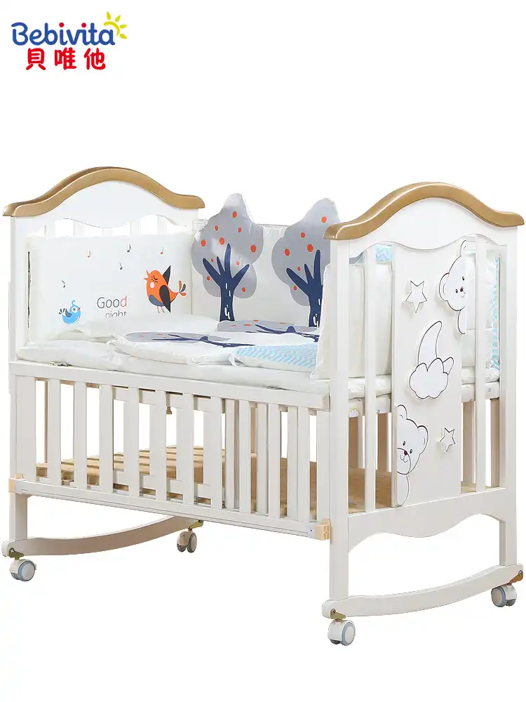 white baby bed