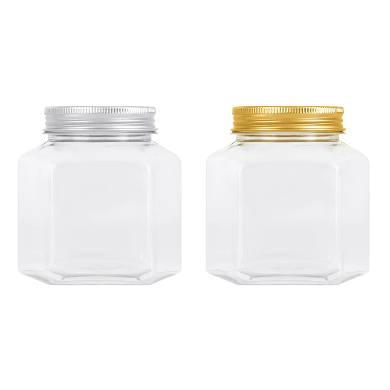 

10pcs/lot 350ml Octagonal Plastic Bottle Kitchen Storage Jar Transparent PET Tube For Food Jam Honey Bottles