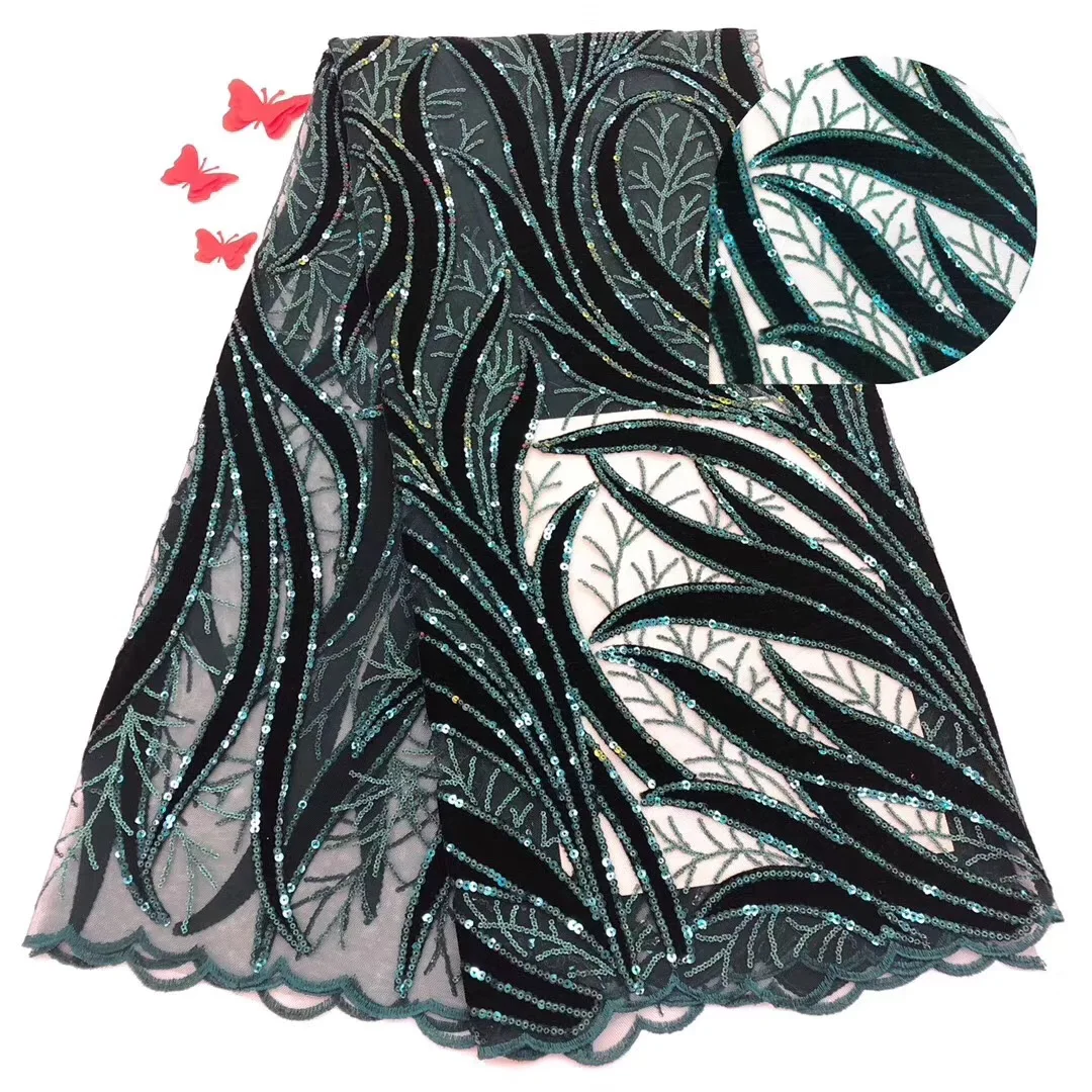 Paarse Kleur Fluweel Kant Afrikaanse Tulle Franse Netto Stoffen Nigeriaanse Bruiloft Mesh Fluwelen Met Sequin | Дом и сад
