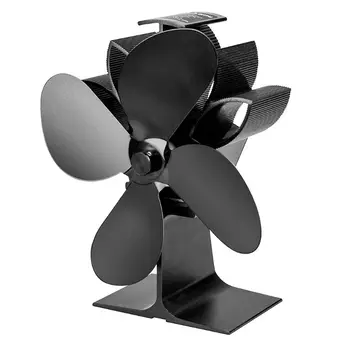 

4 Blades Heat Powered Fireplace Stove Fan Aluminum Silent Eco-Friendly for Wood