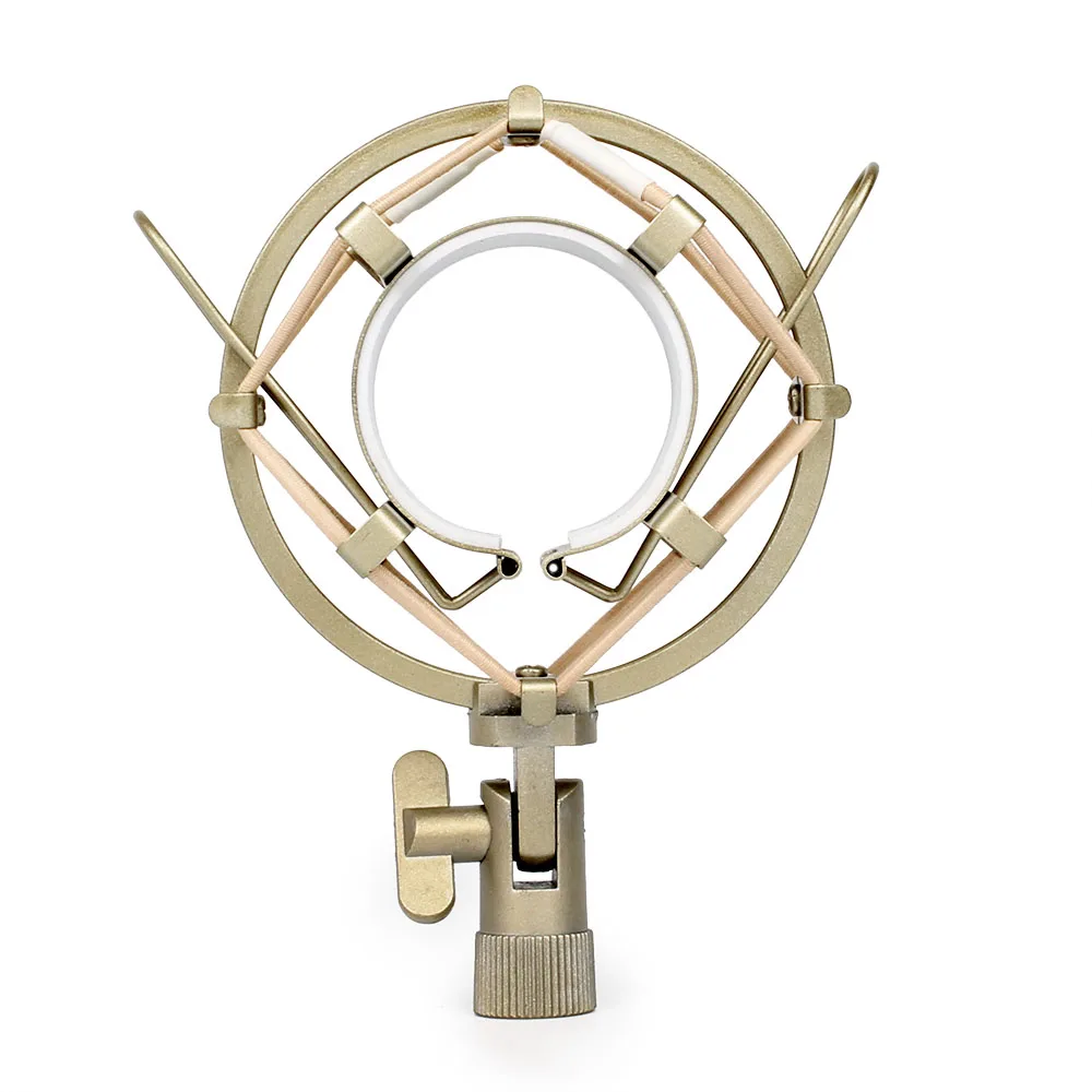 Studio Recording Microphone Shock Mount Microfone Holder Clip Clamp Champagne For Audio Technica AT2020 AT2035 AT8441 ATR2500 |