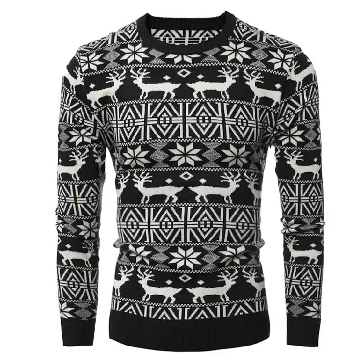 MITEKSAN, новинка, Рождественский мужской свитер, вязаная одежда с принтом оленя, утолщенный пуловер для мужчин, модный винтажный мужской свитер размера плюс