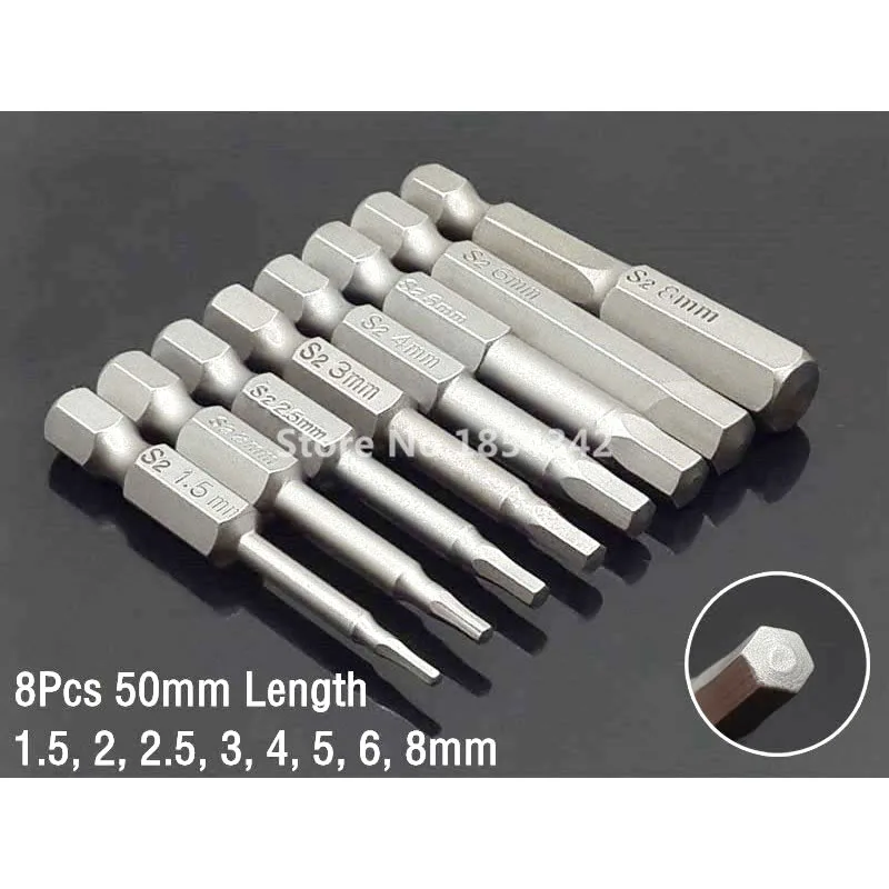 5/8 шт./набор насадки для электрических отверток 50 мм 1/4 дюйма|head screwdriver bits|screwdriver