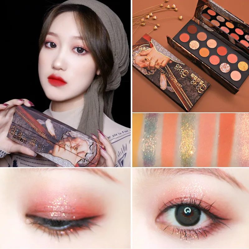 

Oil Painting 12 Color Eyeshadow Matte Pearlescent Earth Color Waterproof Lasting Three-dimensional Makeup
