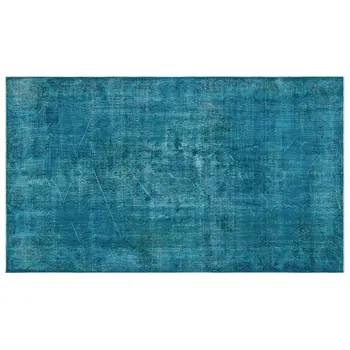 

Handmade Turquoise Vintage Overdyed Turkish Area Rug 166x281 Cm-5'5''X9'3''