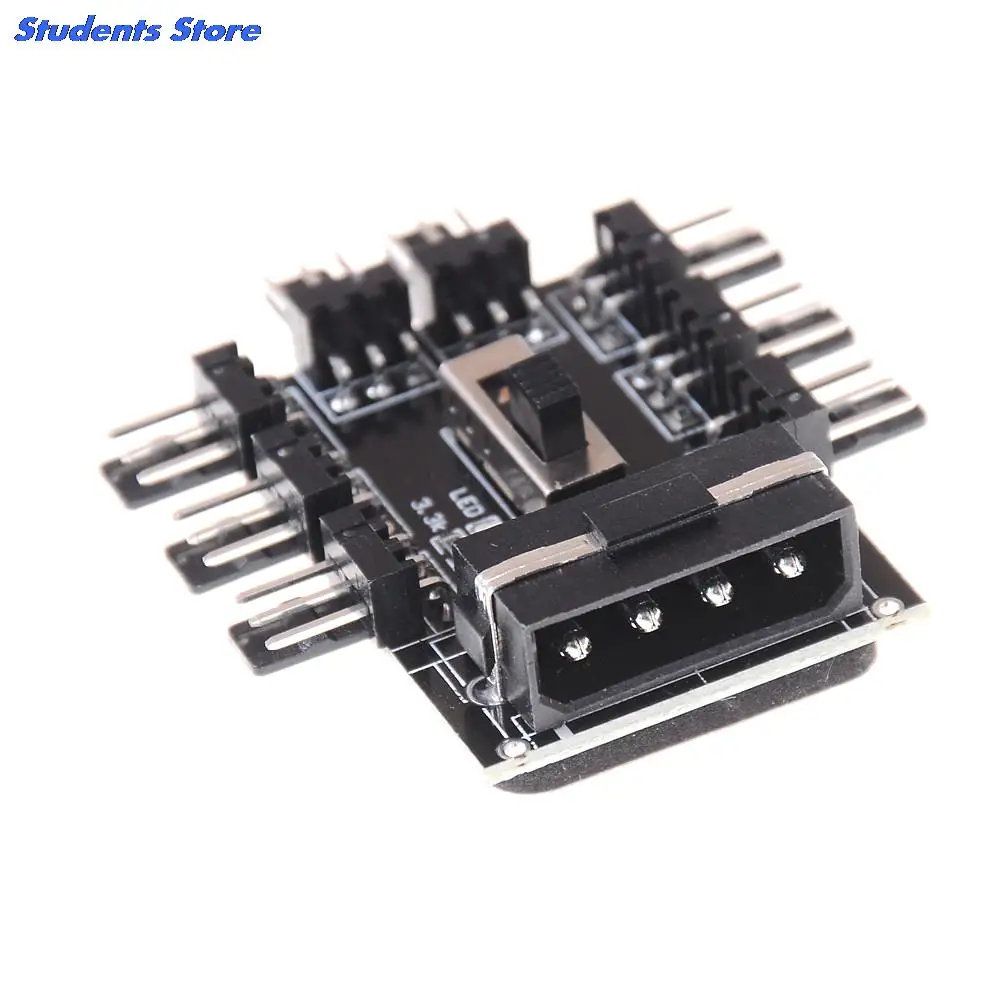 Вентилятор охлаждения с 1 до 8 разъемами 3Pin 12V адаптер питания PCB 2 уровня контроля