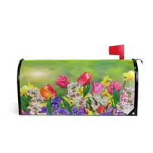 Весенние цветы нарциссы и тюльпаны магнитные почтовые ящики на заказ декоративные почтовые коробки обложки