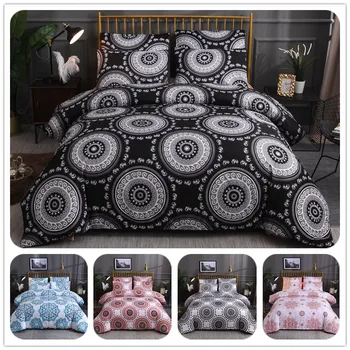 

Bed Quilt Pillow Three Piece Set Full Mandala Exotic Multi Elephant Boho Quilt Bedding Bag Sets Bedding Bohemian Ethnic Style