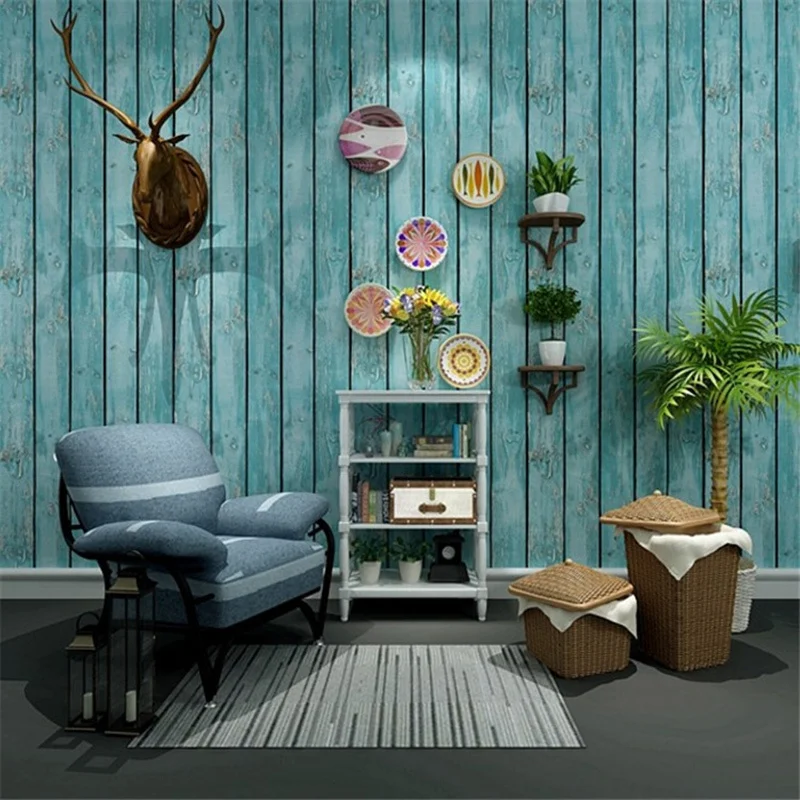 

Vintage Wall Papers Home Decor Mediterranean Wood Wallpapers 3d Vinyl Waterproof Personalized Contact Wall Panels Papel Tapiz