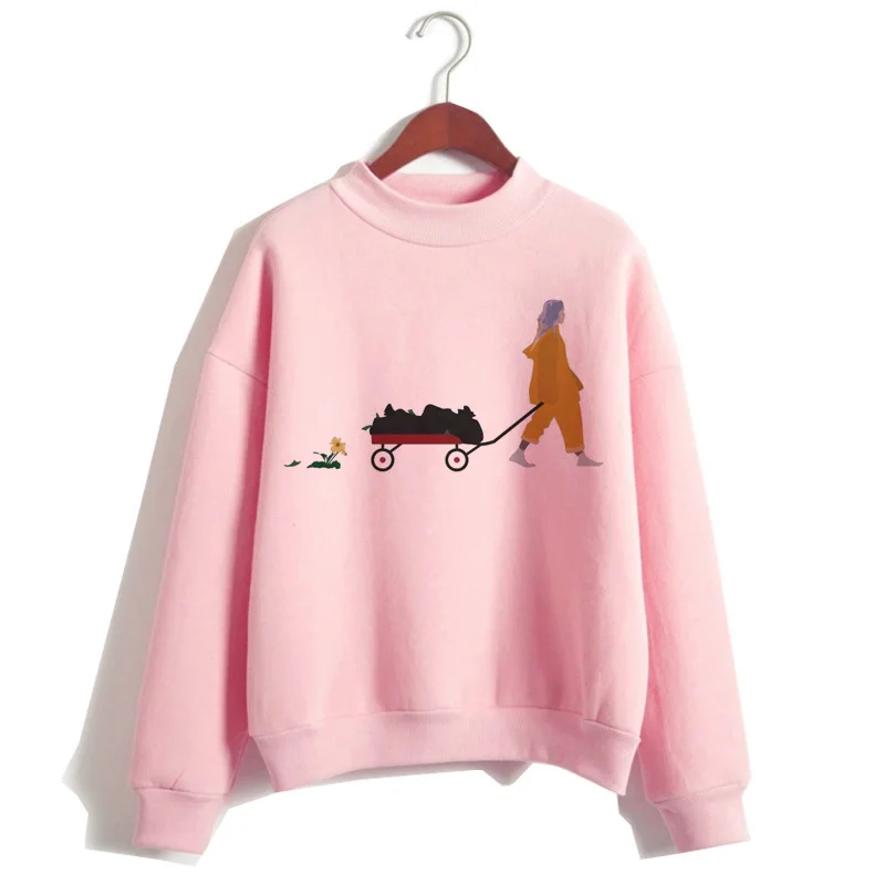 4605 Billie Eilish, худи, женская одежда, толстовка, Корейская, 90 s, с капюшоном, Harajuku, с принтом, толстовки, уличная, топ, повседневная, ulzzang, капюшон - Цвет: 4605