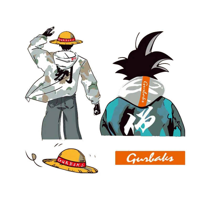 

ONE PIECE Patches Stripes Thermo Stickers on Clothes Iron on transfers for clothing Anime patch heat transfer heat-sensitive