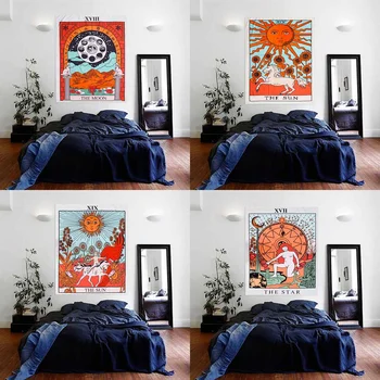 

1pc Tarot Hanging Tapestries Sun Star Moon Wall Hanging Blanket Wall Carpet Yoga Mat Home Decoration