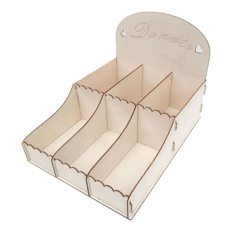 

1PC Wooden 6-Cell Donut Stand Food Serving Tableware Dessert Pastry Tray Display Holder Candy Box Party Decoration 2019