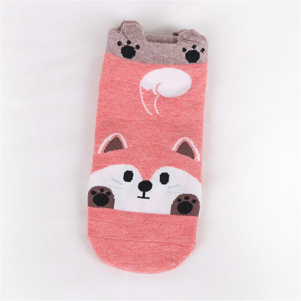 JAYCOSIN Новые корейские носки Kawaii с животными осенние женские Носки с рисунком панды, кота, кролика, собаки милые термоноски 1127 49