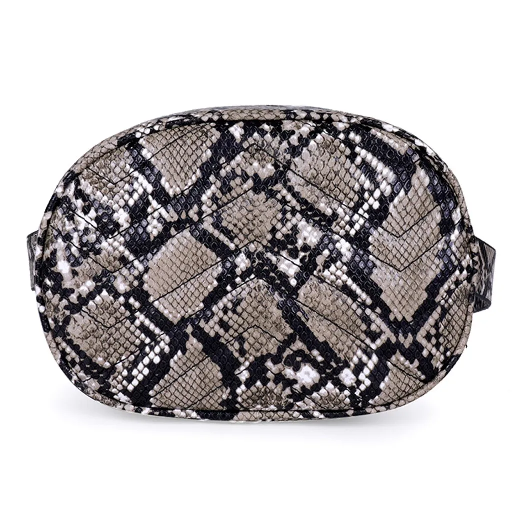 Женская сумка на пояс со змеиным принтом, модная женская сумка на молнии со змеиным принтом, сумка-мессенджер, нагрудная сумка, поясная