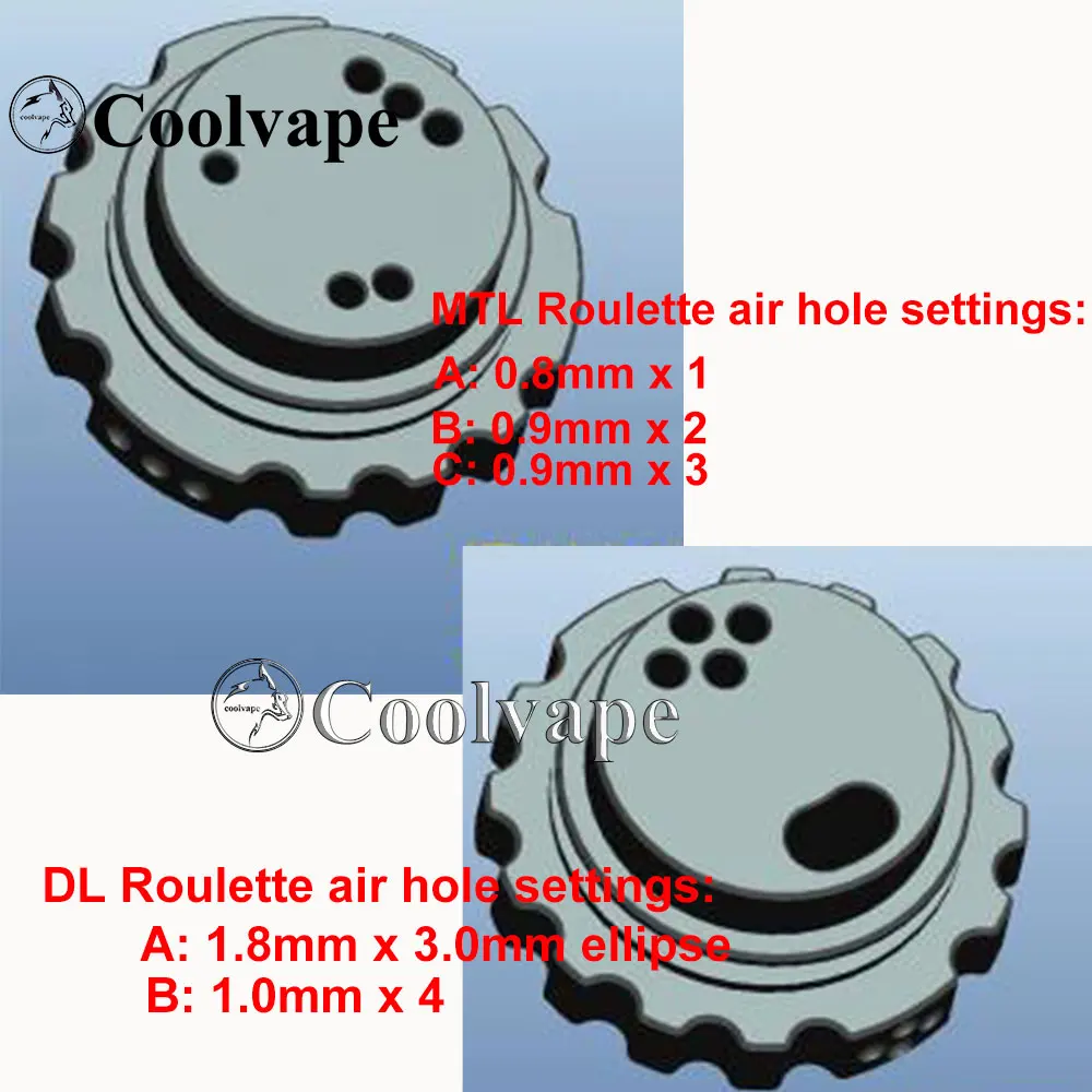Coolvape ролетка с отверстием для воздуха MTL/DL настройки ролетки стиль RTA
