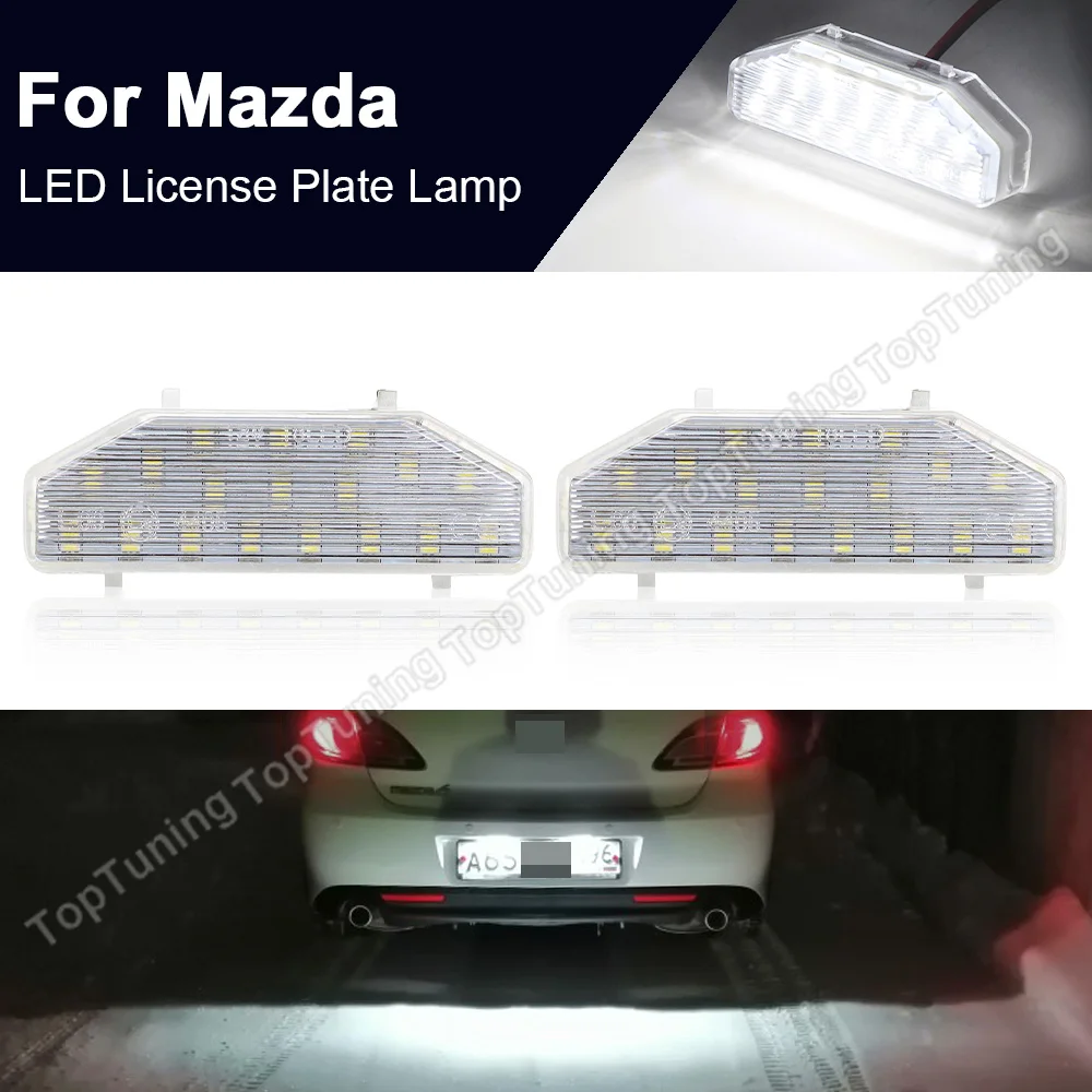 2PCS LED License Number Plate Light Lamps For Mazda 6 RX 8 2004 2012