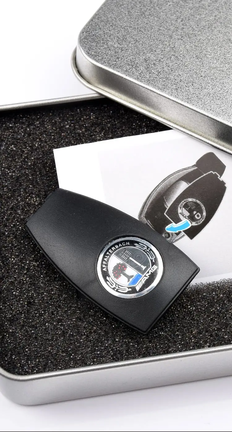 

Car Key Metal Badge Cover Accessories For Mercedes Benz Key Shell Case AMG W204 W212 W218 W221 Auto Remote Apple Tree Rear Cover