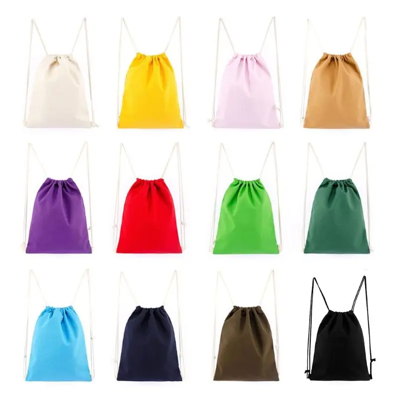 Mochila de lona con cordón para hombre y mujer, bolsa de gimnasio, deportiva, escolar, de viaje, Chico, LX9F
