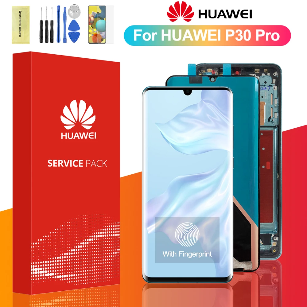 Оригинальный AMOLED дисплей для Huawei P30 Pro ЖК-дисплей сенсорный экран дигитайзер в